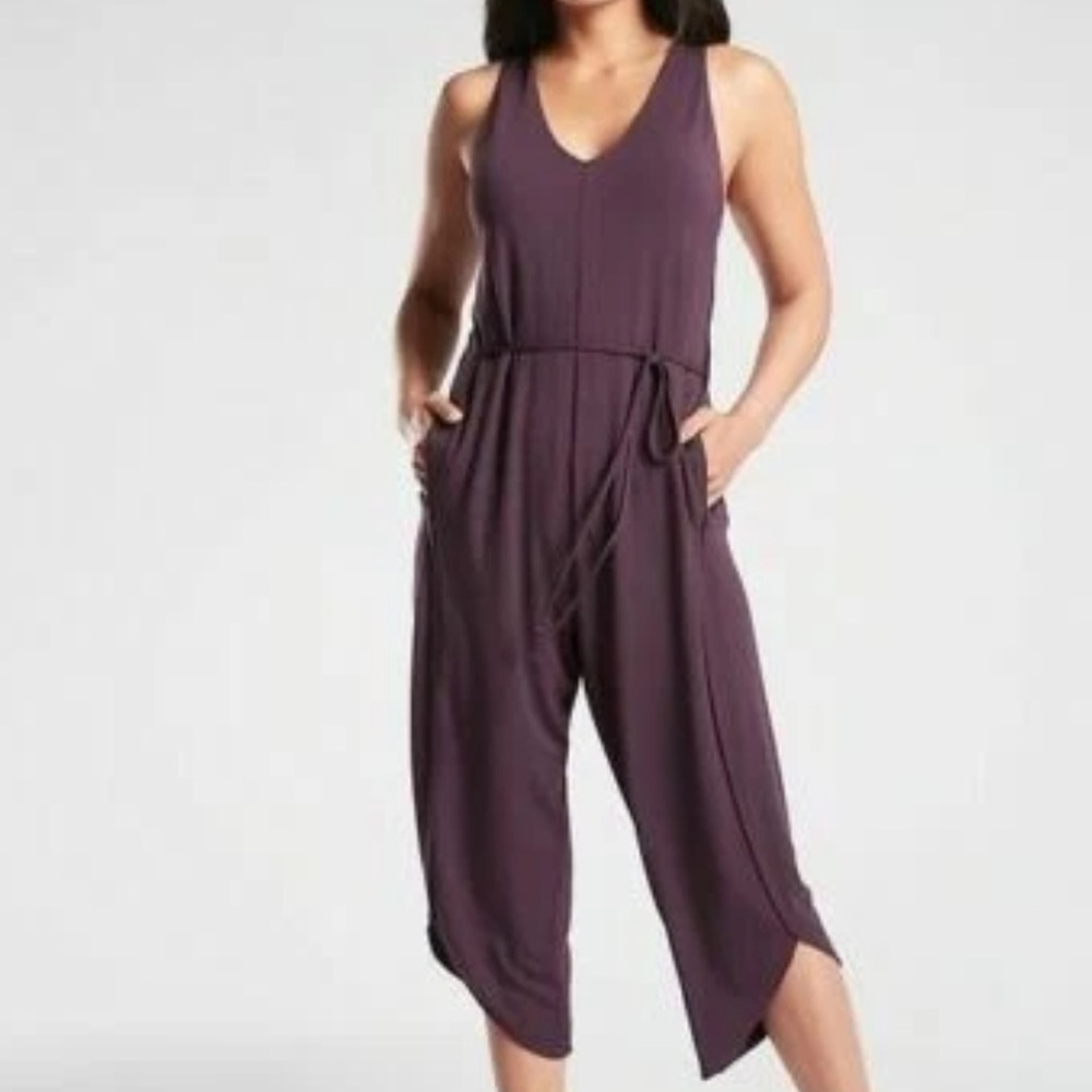 Athleta Flow With It Romper, Agate Purple